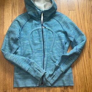 lululemon athletica Blue Teal Space-Dye Scuba Hoodie Size 6